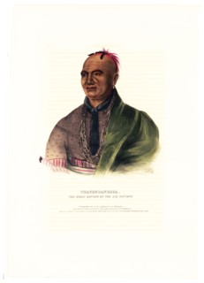 Antique Native American Print - Thayendanegea, the great captain of the Six Nations ca. 1838