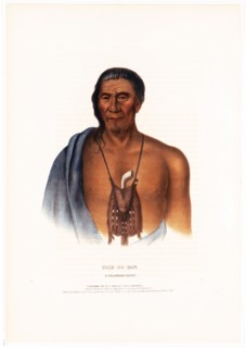 Antique Native American Print - Tish-Co-Han. A Delaware chief ca. 1837