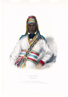 Antique Native American Print - Yoholo-Micco. A Creek chief ca. 1838