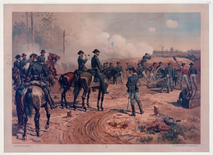 Siege of Atlanta lithograph ca. 1888