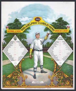 Philadelphia clubs at home Base-ball schedule - the National & American League clubs at home ca. 1915
