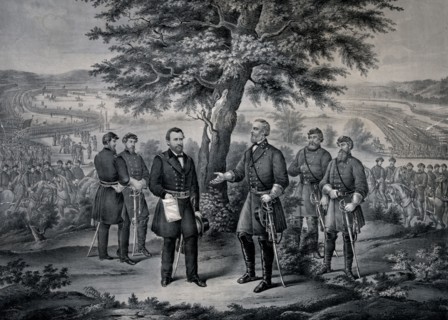 The surrender of General Lee and his entire Army to Lieut. General Grant April 9th 1865