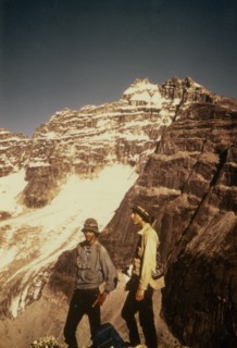 July 1975 - Hikers in front of Mount Igikpak from upper Reed River