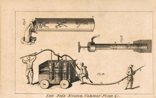 The fire engine, common pump ca. 1765