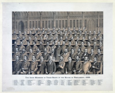 The Irish members in their seats in the House of Parliament, 1886