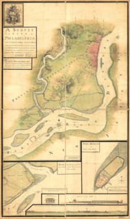 Vintage Maps / Antique Maps - A survey of the city of Philadelphia and its environs shewing the several works constructed by His Majesty's troops, under the command of Sir William Howe