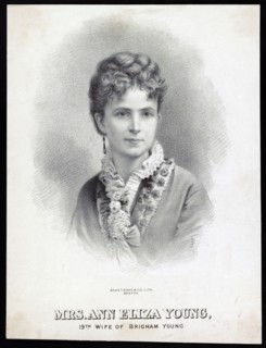 Mrs. Ann Eliza Young portrait, 19th wife of Brigham Young (created ca. 1869-1875)