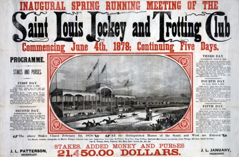 Inaugural spring running meeting of the Saint Louis Jockey and Trotting Club ca. 1878