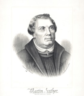Martin Luther Portrait / nach Lucas Kranach - Published 1876