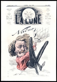 French caricature of photographer and balloonist Nadar - ca 1867