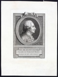 Head-and-shoulders profile portrait of French balloonist, Joseph Montgolfier
