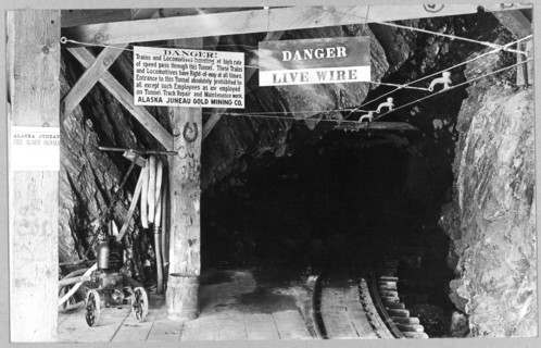 Tunnel at Juneau Mine 1900-1930 (Alaska Juneau Gold Mining Company)
