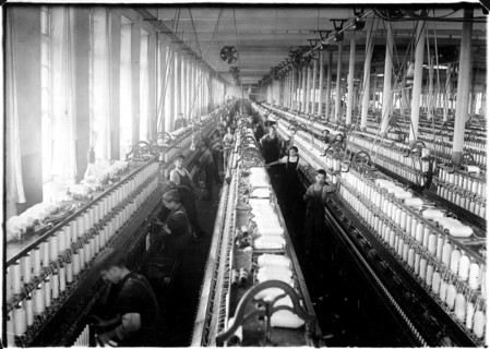 General view of spinning room, Cornell Mill, Fall River, Mass, January 1912