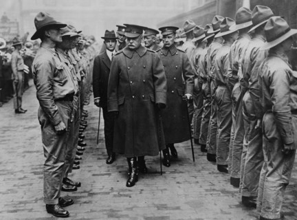 British businessman Charles Cheers Wakefield, 1st Viscount Wakefield inspecting recruits ca. 1910-1915