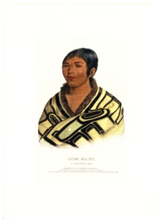 Antique Native American Print - Stum-Ma-Nu, a Flat-head boy ca. 1838