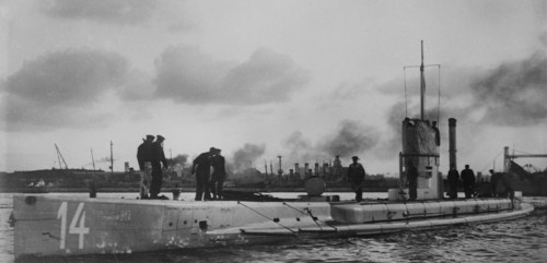 German U-14 submarine which served in World War I ca. 1914