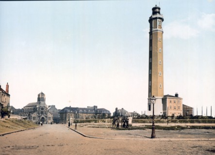 Lighthouse and St. Peter's church, Calais, France ca. 1890-1900