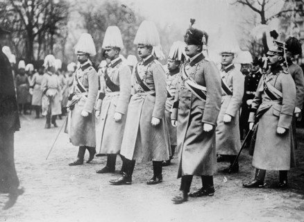 Sons of Kaiser Wilhelm II: Wilhelm, German Crown Prince; Prince Eitel Friedrich, Prince Adalbert, Prince August Wilhelm, Prince Oskar, and Prince Joachim ca. 1910-1915