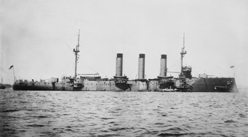 H.M.S. Suffolk, an armoured cruiser of the Royal Navy of the United Kingdom, which served in World War I