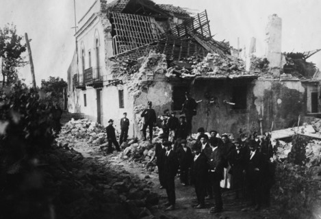 House in Linero, Italy damaged by a violent earthquake on May 8, 1914
