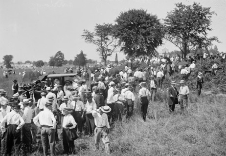 General David Edgar Sickles and Mrs. Wilmerding in an automobile at the Gettysburg Reunion (the Great Reunion) of July 1913