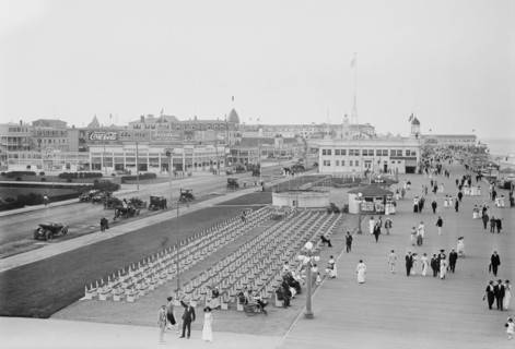 People enjoying a lovely day in Asbury Park, NJ ca. 1910-1915