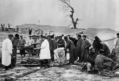 Transport of dead, Bulgarian Army (original caption) ca. 1912-1913