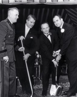 Dr. Wernher von Braun, Major General Francis McMorrow, and Alabama Governor, John Patterson (far left) 1962