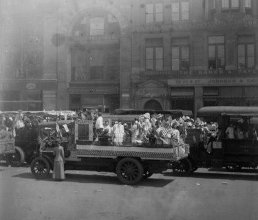 Orphans prepraring to go to Coney Island for a day of fun ca. 1910-1915