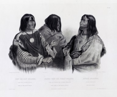 Chef der Blut Indianer. Kriegs Chef der Piekan Indianer. Kutana Indianer Chef des Indiens Sangs. Chef de guerre des Indiens Piékanns. Indien Koutané = Chief of the Blood-Indians. War-chief of the Piek...