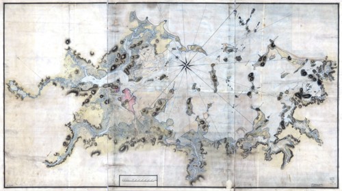Vintage Maps / Antique Maps - Boston Harbour, with the surroundings ca. 1770s