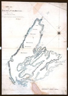 Vintage Maps / Antique Maps - A plan of the island of Cape Breton ca. 1776