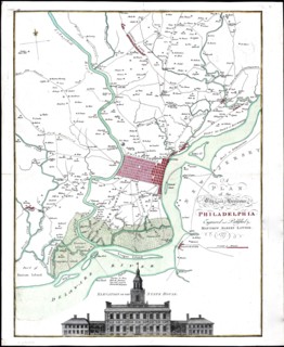 Vintage Maps / Antique Maps - A map of the city and environs of Philadelphia ca. 1777