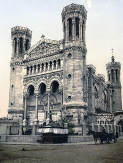 Basilica Fourviere, main entrance, Lyons, France ca. 1890-1900