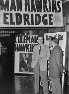 Portrait of Charles Delaunay and Walter E. Schaap, 52nd Street, New York, N.Y., ca. Oct. 1946