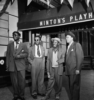 Portrait of Thelonious Monk, Howard McGhee, Roy Eldridge, and Teddy Hill, Minton's Playhouse, New York, N.Y., ca. Sept. 1947