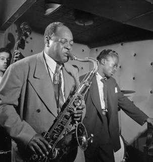 Portrait of Coleman Hawkins and Miles Davis, Three Deuces, New York, N.Y., ca. July 1947