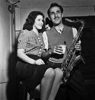 Portrait of Charlie Ventura and Lilyann Carol, National studio, New York, N.Y., ca. Oct. 1946