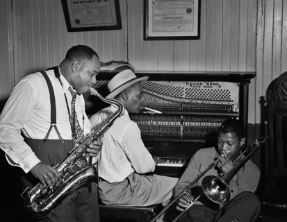 Portrait of Joe Thomas and Eddie Wilcox, Loyal Charles Lodge No. 167, New York, N.Y., ca. Oct. 1947