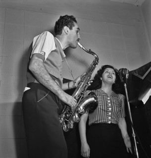 Portrait of Charlie Ventura and Lilyann Carol, National studio, New York, N.Y., ca. Oct. 1946