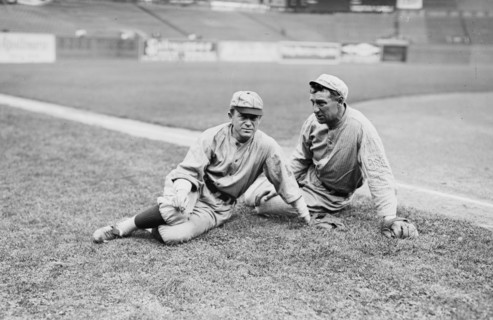Miller Huggins, St. Louis NL and Art Devlin, New York NL ca. 1910