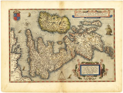 Abraham Ortelius - First World Atlas ca. 1570 - Anglia. Scotia. Hibernia