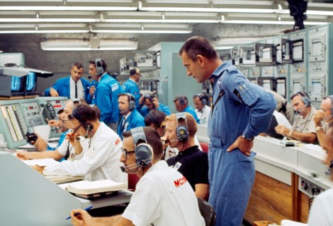 Gemini-Titan (GT)-5 - Mission Control Center (MCC) Activity ca. 1965
