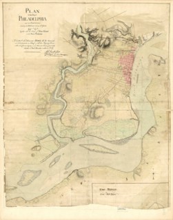 Vintage Maps / Antique Maps - Map of the city of Philadelphia and its environs shewing its defences during the years 1777 & 1778