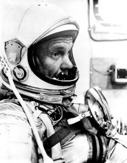 (20 Feb. 1962) Astronaut John H. Glenn Jr., finishes suiting up, and prepares for the launch of his Mercury-Atlas 6 (MA-6) spacecraft.