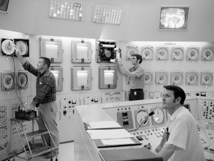 Operators in the Plum Brook Reactor Facility Control Room ca. 1970