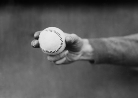 Dick Rudolph's grip on ball, Boston NL ca. 1914