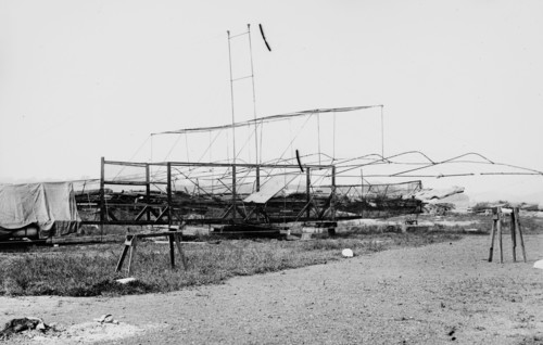 Early aviation history - Meckler-Allen Aeroplane - A biplane intended for transatlantic flight, built by John J. Meckler and C.A. Allen (or Allen Canton)   ca. 1912