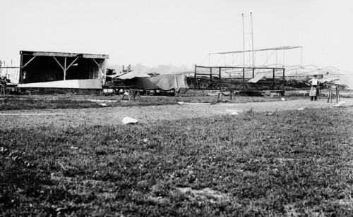 Early aviation history - Meckler-Allen Aeroplane - A biplane intended for transatlantic flight, built by John J. Meckler and C.A. Allen (or Allen Canton)   ca. 1912