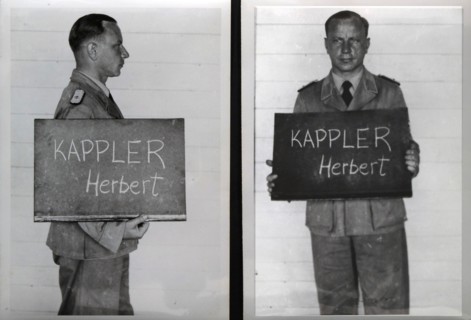 Nazi War Criminal and SS Officer Herbert Kappler, photo taken by the Allies on May 9, 1945 in Italy
